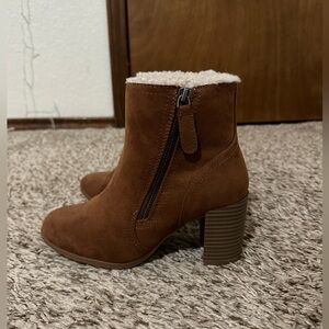 Cognac Faux Fur Lining Boots US6